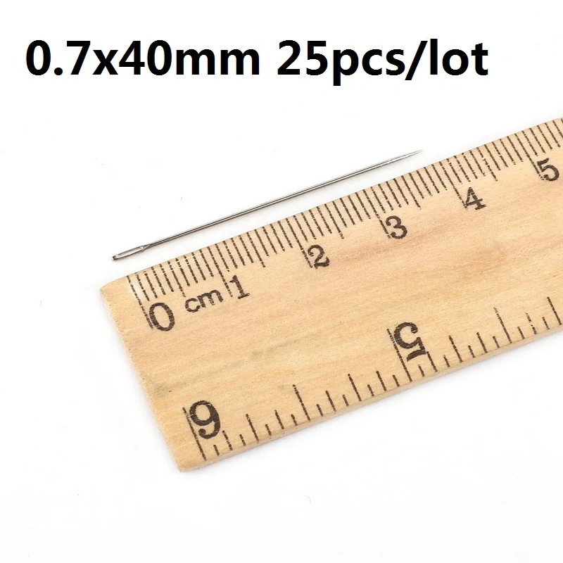 0.7 x 40mm 25 шт. Нержавеющая сталь Швейные иглы, булавки, набор для рукоделия, для домашнего использования, ремесла бытовые швейные аксессуары ручной работы - Цвет: 0.7 x 40mm
