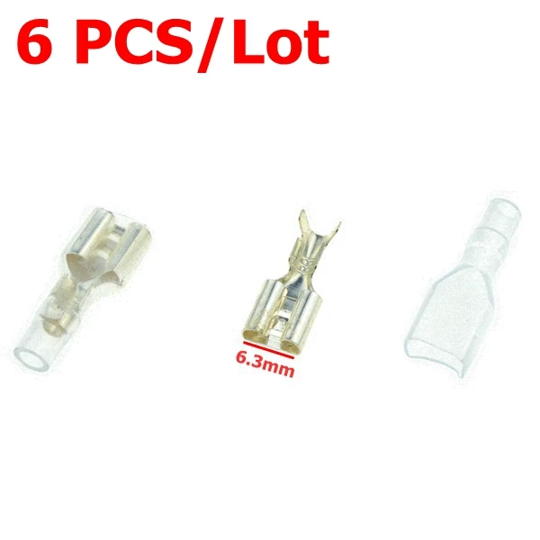 6PCS Crimp Terminal Водонепроницаемые Кулисные Переключатели, лодочный переключатель с фиксацией DPDT, 4 Pin, 6 Pin, 2,3 положение ввода/вывода, вкл/выкл/вкл., синий, красный, зеленый, 30x22 мм, 16А, 250 В - Цвет: 6PCS Crimp Terminal