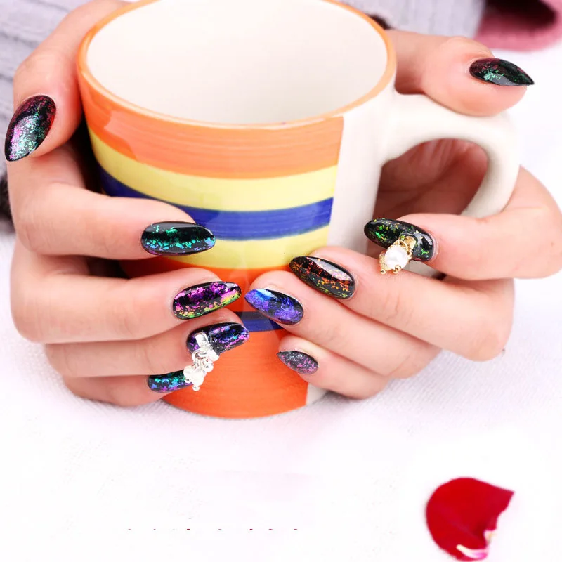 0 2 г прозрачный Хамелеон пигмент хлопья гвоздь блестящий порошок мерцающий