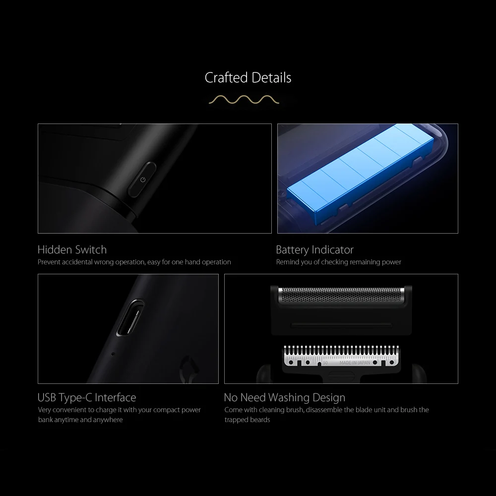 Xiaomi Mijia электробритва для мужчин умная портативная мини бритва полностью