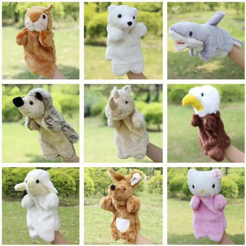 Плюшевый медведь птица овечка тигр утка петух кукла ручная Fantoche детские