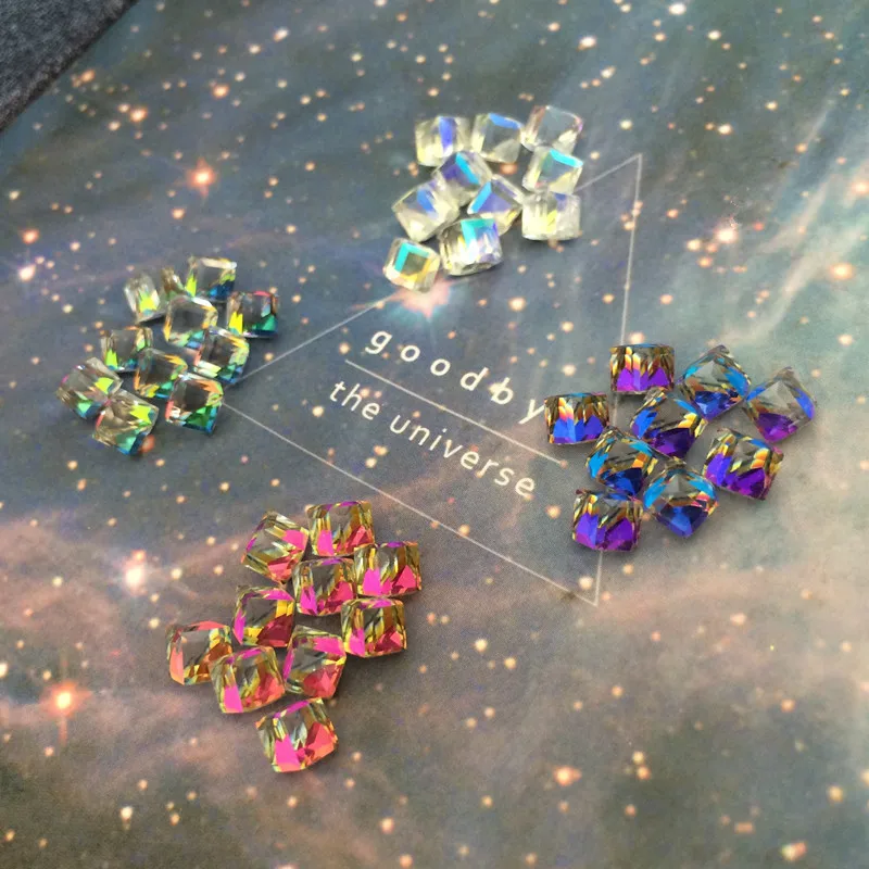 100 шт 4 мм Хамелеон Куб 3D Стразы для ногтей Блестящий камень хрустальный страз