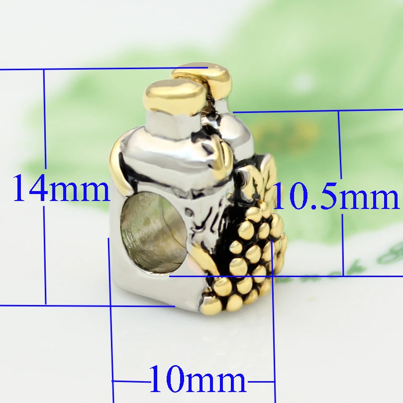 Grapes wine vine bottle European charm beads bracelet Fit Pandora Bracelet | Украшения и аксессуары