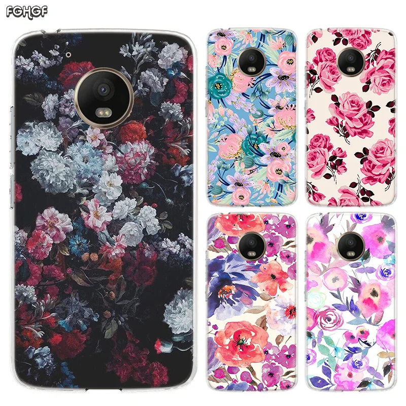 Милый 3D Рельефный цветок силиконовый корпус Корпус задняя крышка для Motorola MOTO G5 G5S