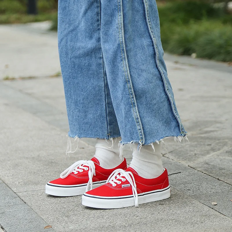 red CHAISHOU/Новинка года; сезон весна; tenis feminino; белые туфли на шнуровке; женская однотонная обувь; повседневная женская обувь; кроссовки; CS-176 - Цвет: red