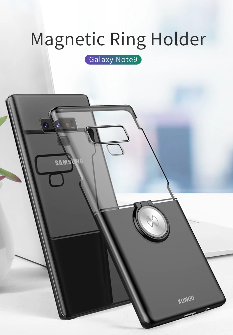 Xundd магнитный автомобильный держатель чехол для samsung galaxy Note 9 Note 8 жесткая задняя панель из поликарбоната оболочка для galaxy Note 9 чехол с кольцевой пряжкой