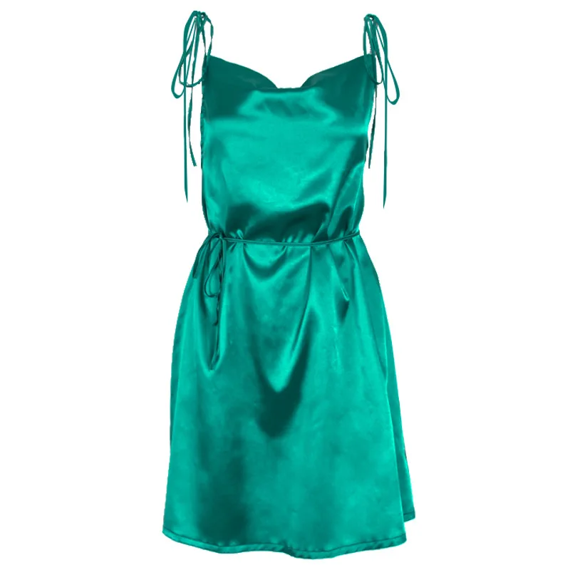 OnSth Fashion Women Solid Spaghetti Straps Backless Sleeveless Sexy Dresses V Neck Vestido 2019 Bodycon Evening Party Mini Dress | Женская