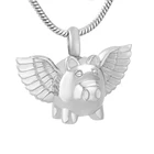 IJD9732, памятные ювелирные изделия в виде летящей свиньи для кремации с крыльями ангела, из нержавеющей стали, магнитный держатель для питомца