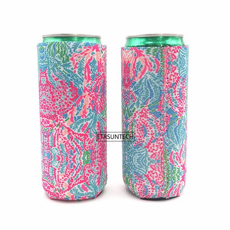 12 шт. милый тонкий охладитель неопреновый цветочный Koozie Для 12 унций Тощий напиток красный бык Michelob ультра пиво шипами Seltzer