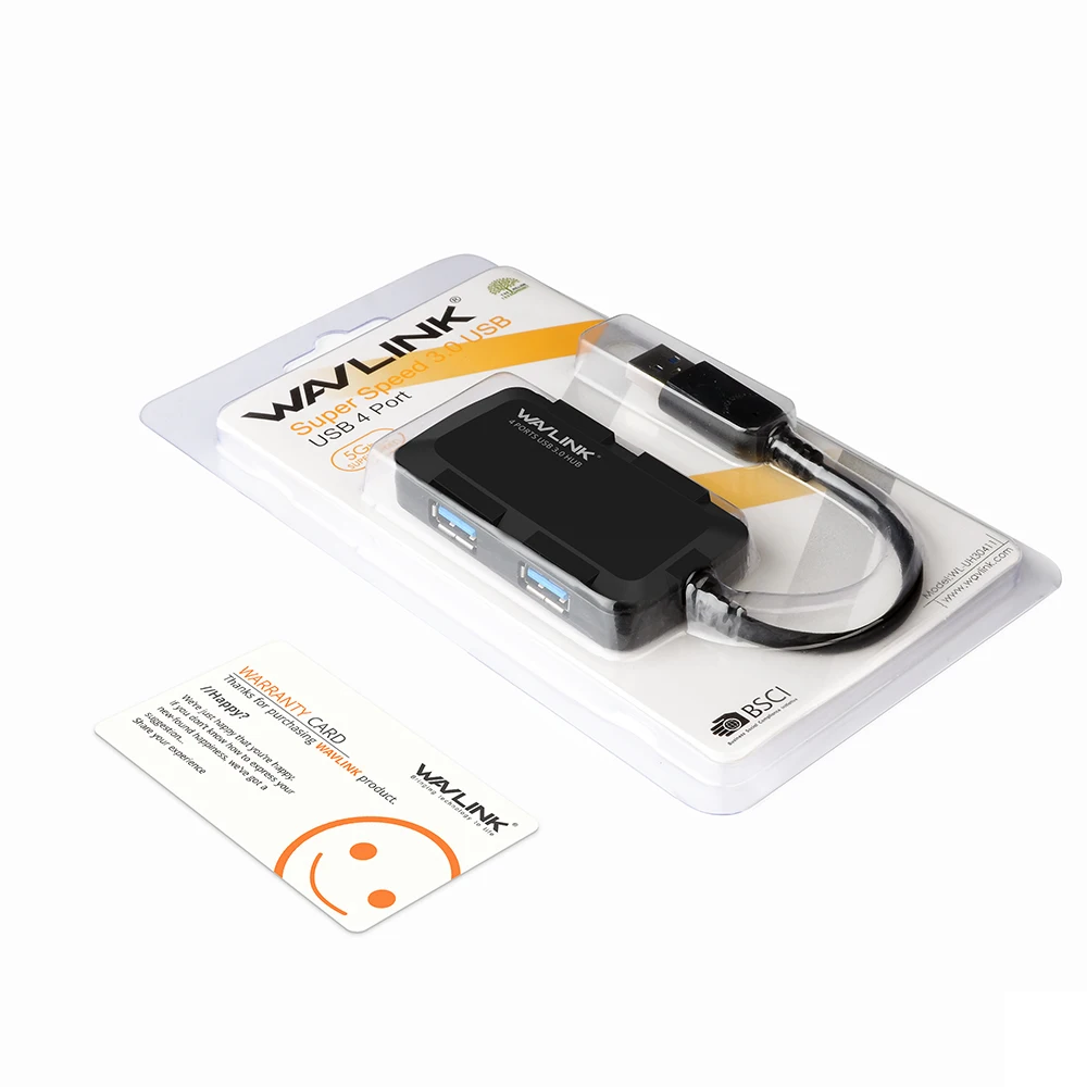 Wavlink 4 порта USB 3,0 концентратор Мини Портативный Суперскоростной компактный usb-хаб адаптер несколько док-станция для Windows Mac OS таблетки для ноутбука
