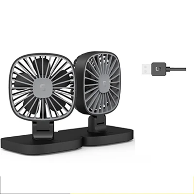 black double fan USB 12 В портативный автомобильный Кондиционер кулер Настольный мини вентилятор автомобильный Mobiele кондиционер Стенд Вентилятор охлаждения - Цвет: black double fan