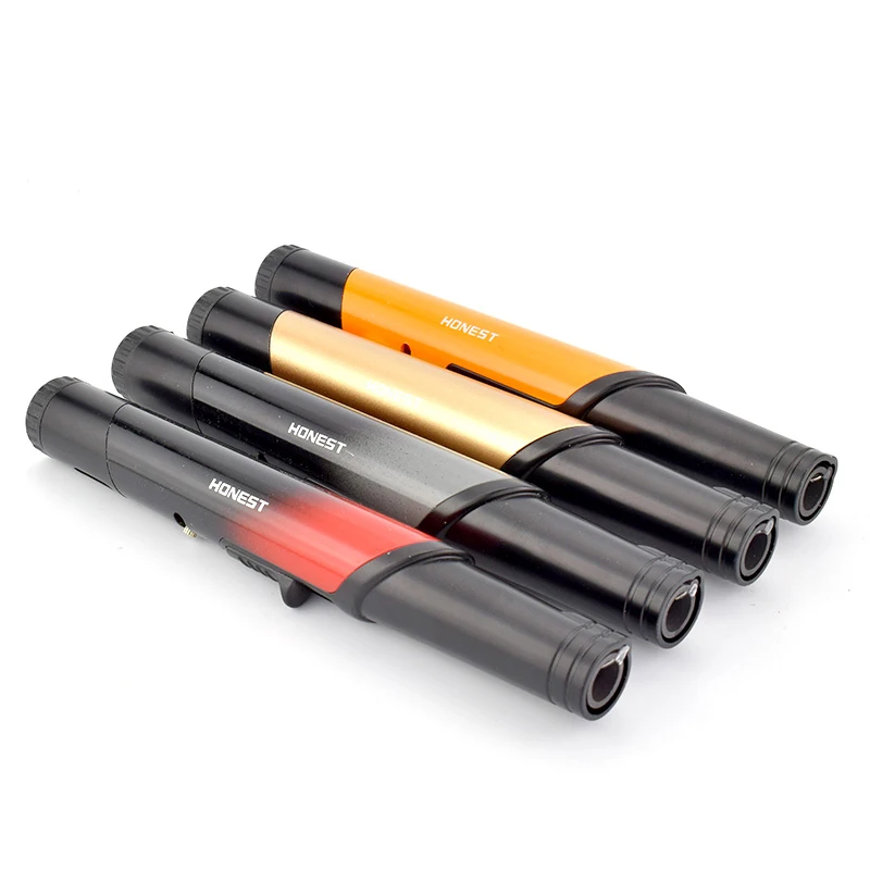 Честный легче чем газ бутан Jet зажигалка Один факел Пламя Крытый открытый