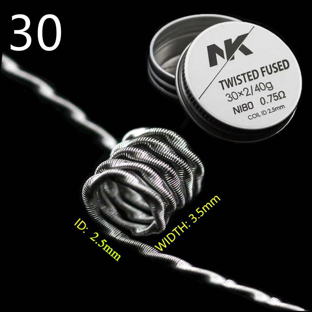 NK поставщик лучшее качество prebuilt SS 316L Ni80 катушка MTL fused clapton скрученная готовая