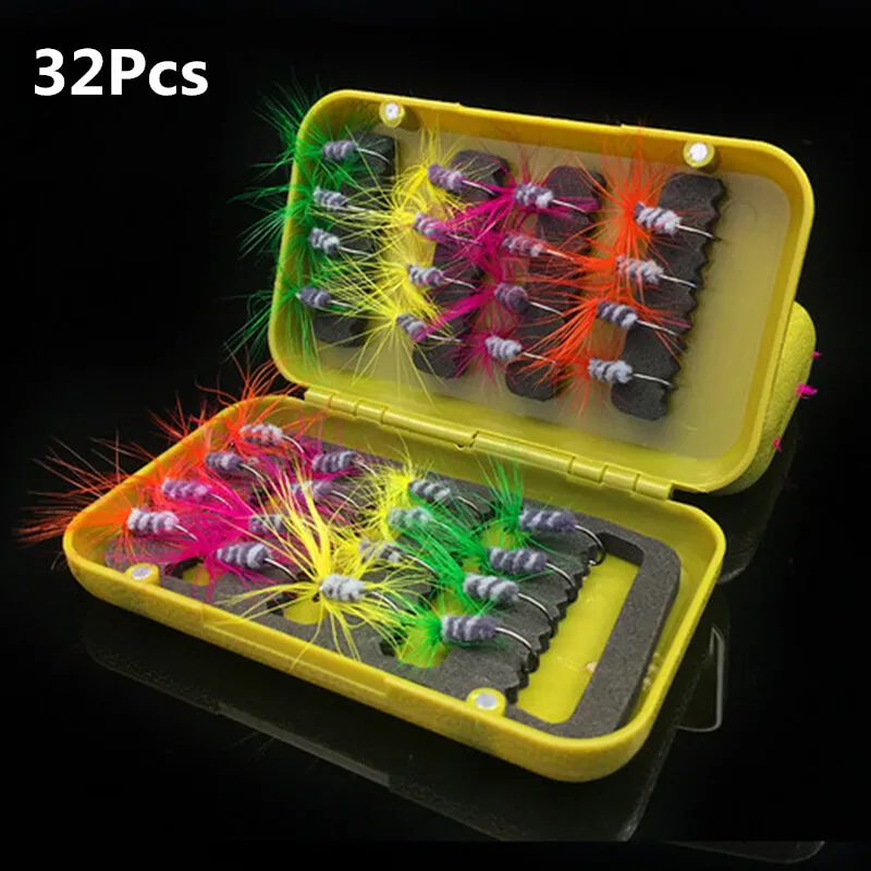 32 шт. новые рыболовные форели крючки мухи крюк влажные сухие Nymph Buzzers 8 # крючок с