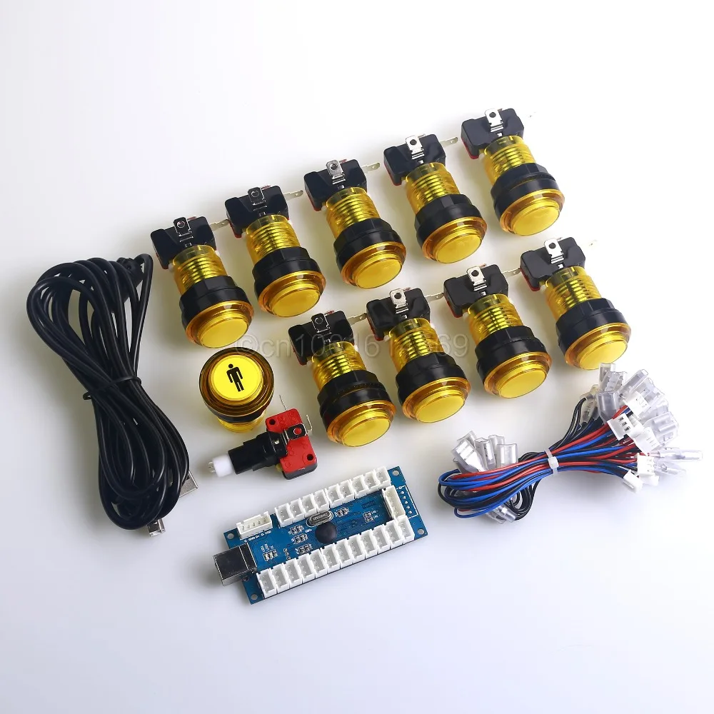 30 мм светодиодные кнопки с подсветкой детали USB-кабеля плата кодировщика для ПК