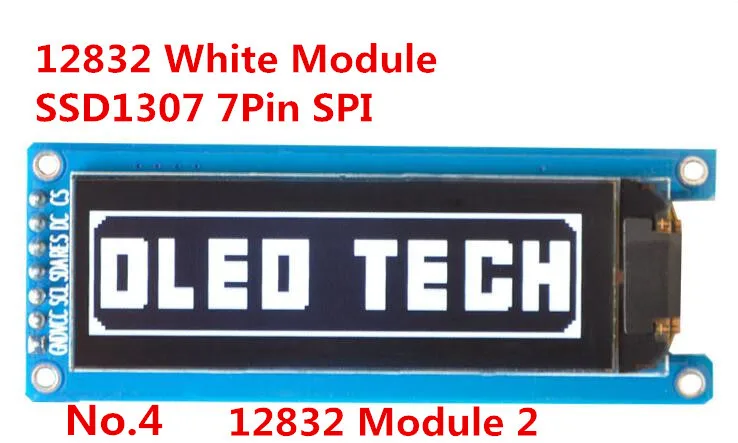 12832 2,08 дюймовый дисплей SSD1307 PM OLED 256x64 SH1122 7pin 4-провод SPI 3-провод SPI I2C белого и синего цветов на выбор, с адаптером PCB