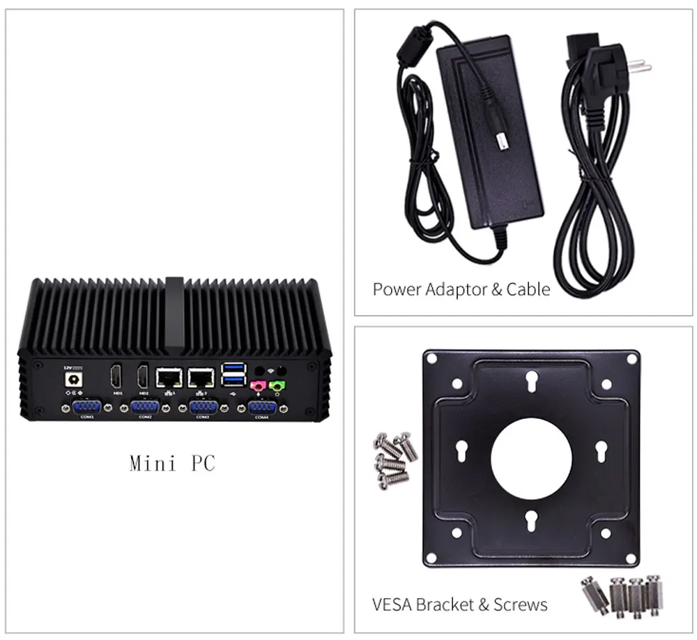 KANSUNG Celeron 3215U Процессор 6 COM RS232/RS485 дешевый безвентиляторный мини ПК 2 Lan 2 HD 6 USB промышленный одноплатный x86 мини компьютер