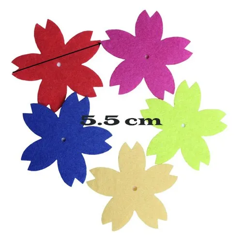 5.5cm Cherry blosso 200 шт ручное шерстяное валяние цветы сделай сам набор для рукоделия войлок иглы для валяния швейная одежда Рождественский кулон домашний декор войлочные цветы - Цвет: 5.5cm Cherry blosso