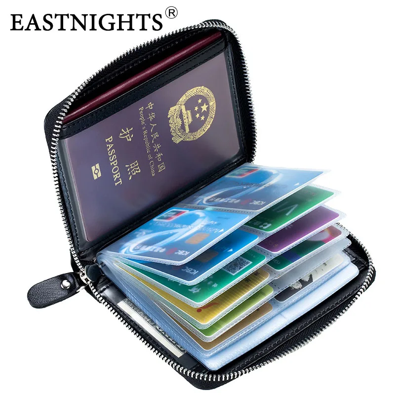 Новинка кожаный мужской держатель для кредитных карт EASTNIGHTS женщин и мужчин