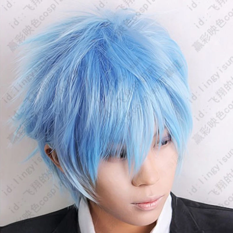 Kuroko's Basketball Kuroko Tetsuya Ледяной Синий Косплей короткий парик + Кепка|Костюмы аниме| |