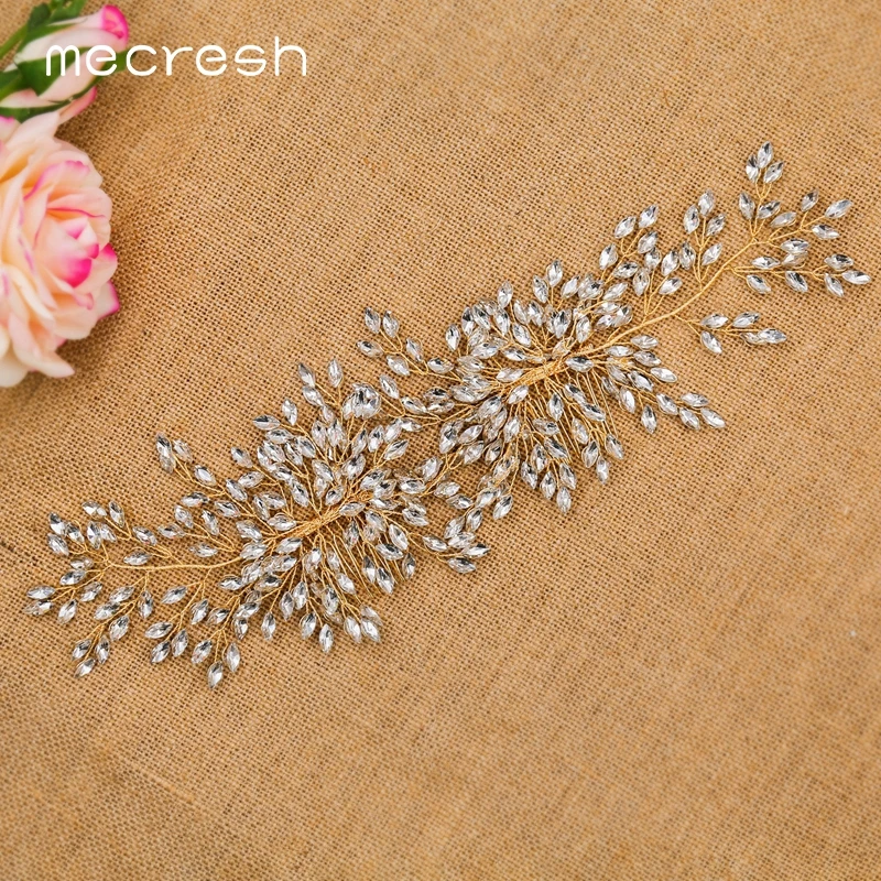 Mecresh великолепные гребни для невесты Свадебные аксессуары волос Стразы гребень с