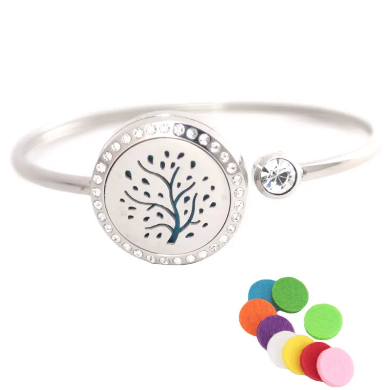 Браслет медальон из нержавеющей стали с кристаллами 25 мм|locket bracelet|bracelet braceletessential