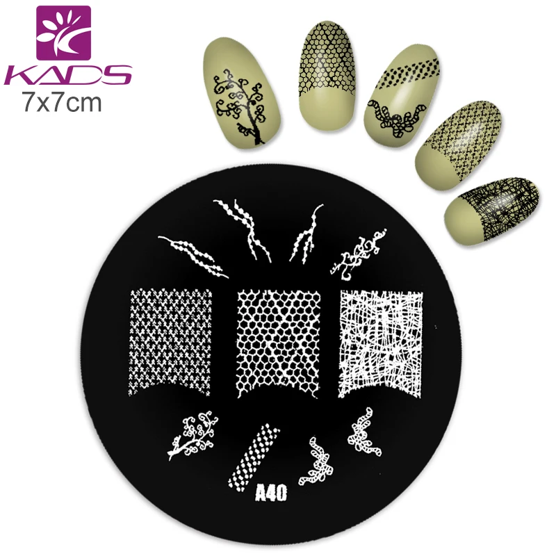 KADS A40 Новый Стиль Искусства Ногтя Штамповка Stamp Инструменты Nail Art Плиты Круглый