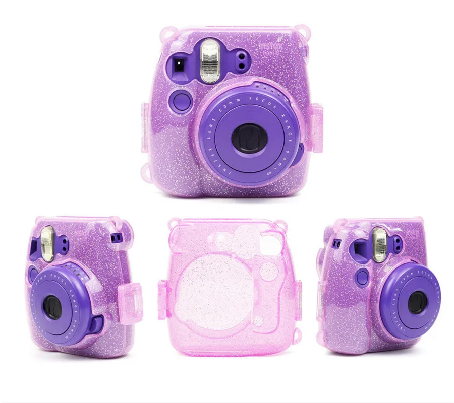 Новейший чехол для камеры моментальной печати для Fujifilm Instax Mini 9 Mini 8 8+ чехол для камеры, кожаный чехол, Классический Блестящий фосфоресцирующий желеобразный цвет