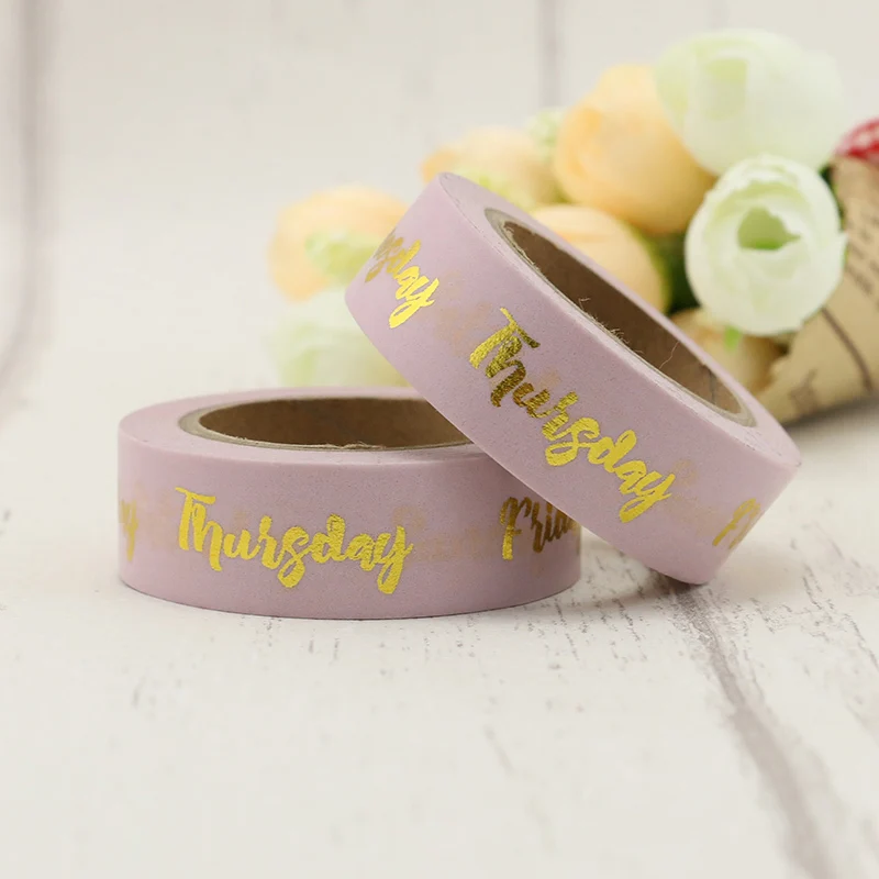 1 рулон золотых слов выходные дни фольга Васи лента керамическая искусственная 10