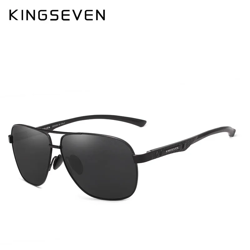 C01 Black Gray KINGSEVEN, новинка, алюминий, новинка, поляризованные солнцезащитные очки, мужские, модные, солнцезащитные очки, для путешествий, вождения, мужские очки Oculos N7188 - Цвет линз: C01 Black Gray