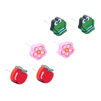 1 pair flower fruit dessert studs earrings for women cute girls anime earring female brincos wedding jewelry party gifts