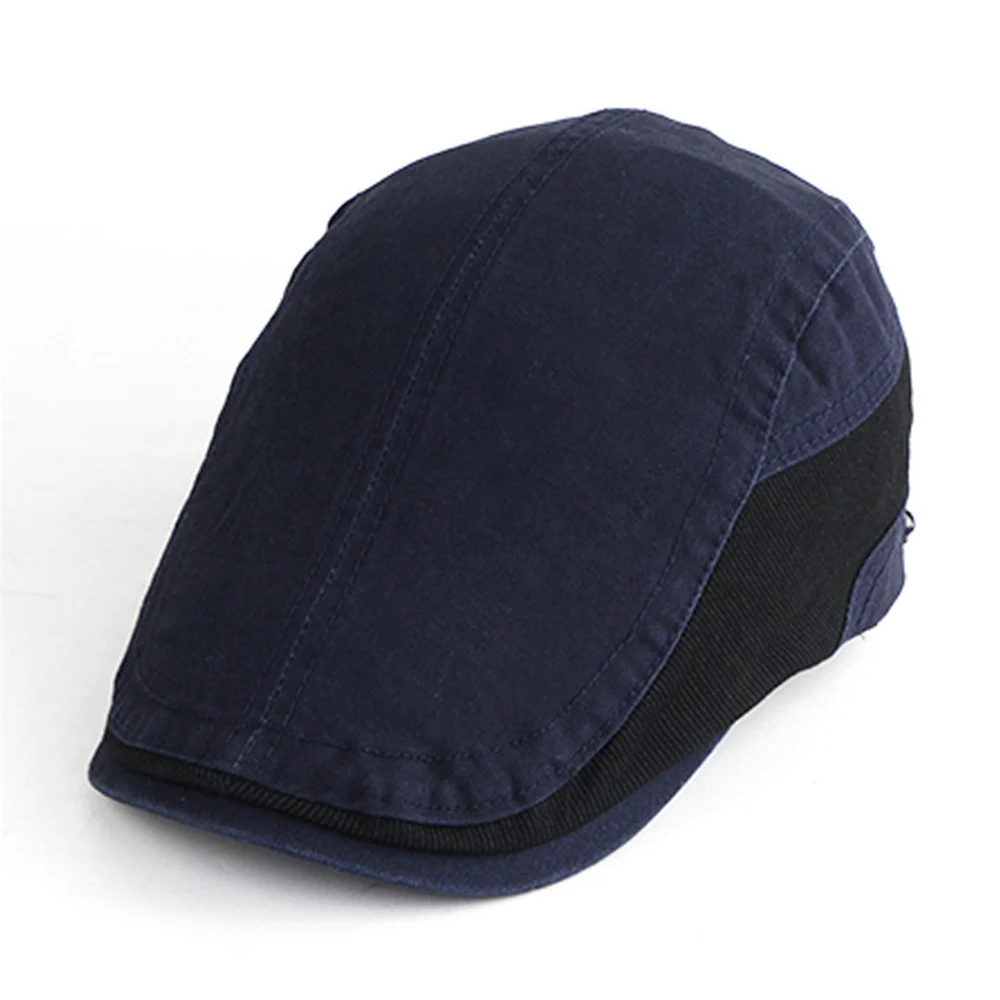 Navy Blue TOHUIYAN модная кепка газетчика для мужчин британский стиль джентльмен шляпы с утконосами женские хлопковые плоские шапки s для мальчика Твердые Фуражки - Цвет: Navy Blue