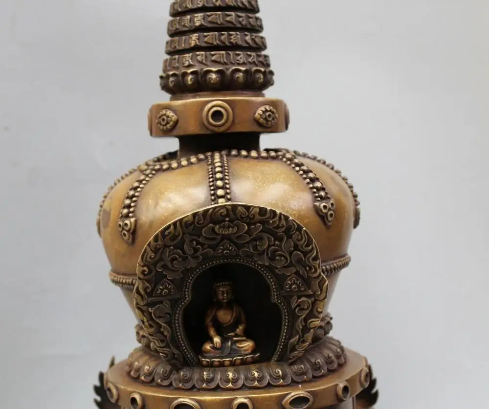 Бесплатная доставка 21 &quotТибетский буддизм бронзовый бог-защитник Будда