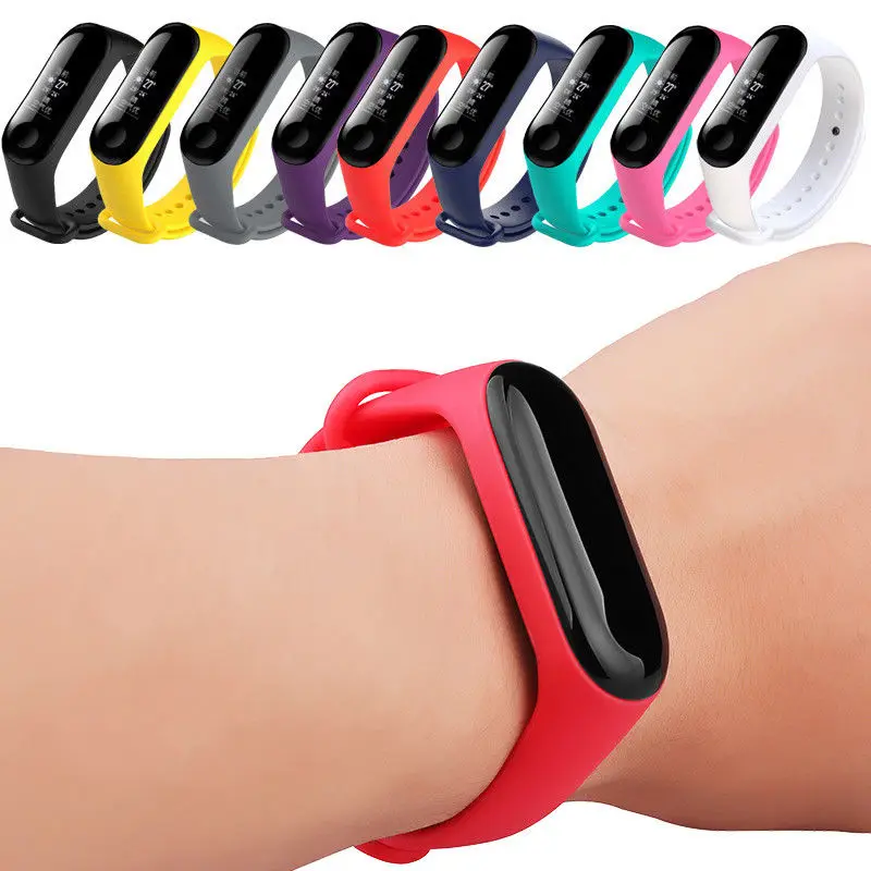 Спортивный ремешок для браслета Xiaomi Mi Band 3 4 силиконовый часов аксессуары Miband4 miband