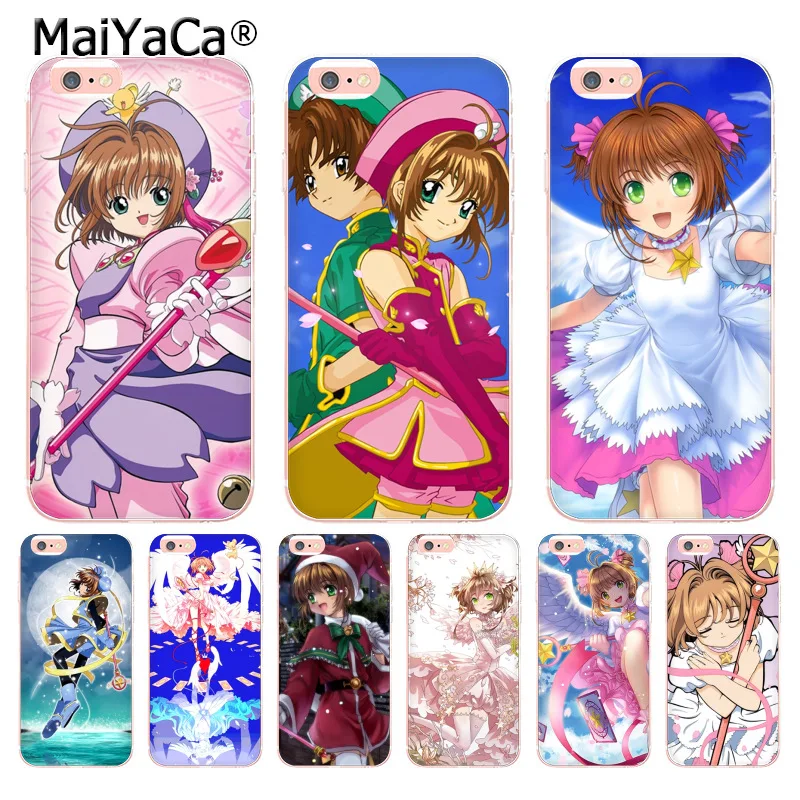 Прозрачный мягкий чехол MaiYaCa для телефона из ТПУ с изображением сакуры iPhone 8 7 6 6S
