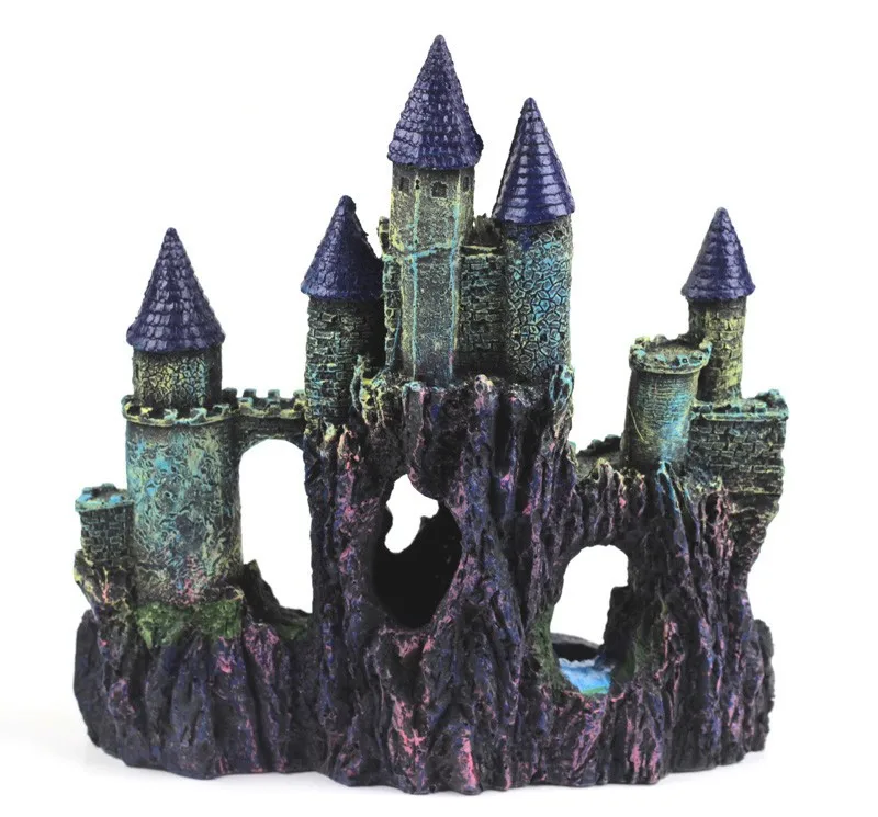 Аквариумный искусственный замок 24 см украшение для аквариума старинный башня