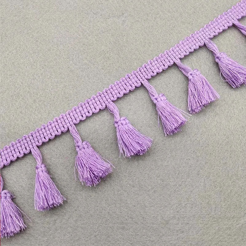 Purple 2 ярда кружевная лента Белая бахрома с кисточками хлопковое этническое кружевное шитье лента для латинских платьев сценическая одежда занавеска декоративная сделай сам - Цвет: Purple