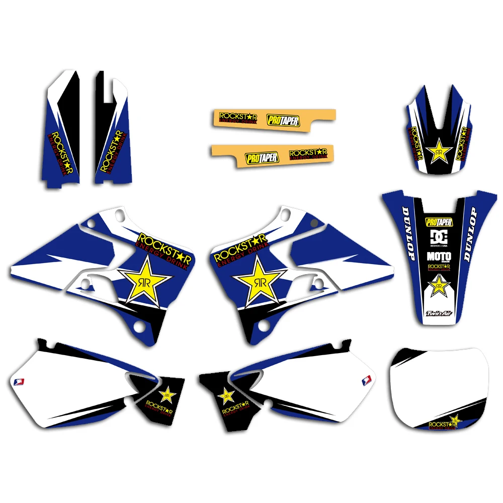 Для Yamaha YZ125 YZ250 YZ 125 250 1996 1997- мотоцикл Rockstar команда Графический фон наклейка комплект питбайк наклейки