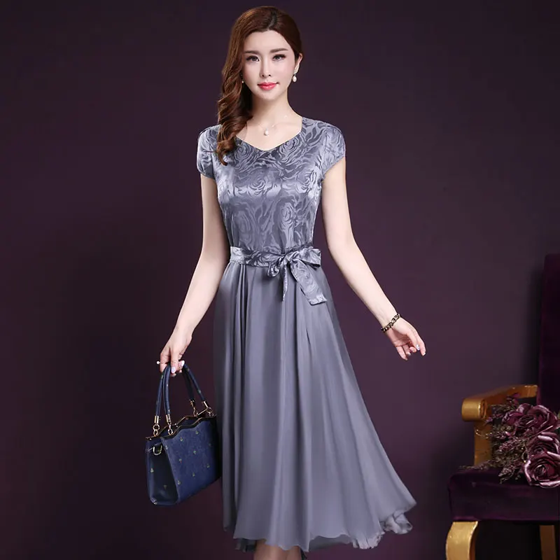 

New Women Casual Basic Summer Sexy Lace Chiffon Floral Dress Short sleeves Bandage Patchwork Plus Size