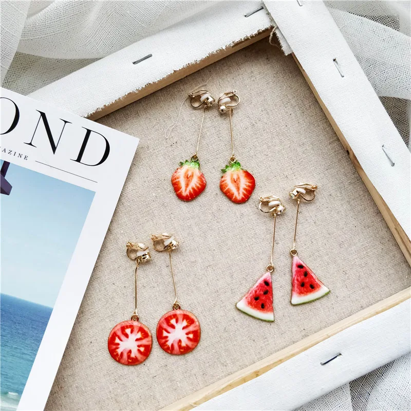 Арбуз детские носки в форме клубники Длинная подвеска клипсы для женщин