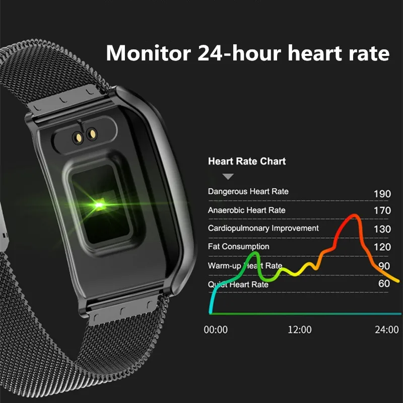 Водонепроницаемый Фитнес браслет с пульсометром и тонометром 1 3