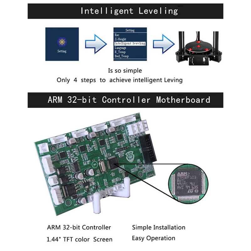 ЖК цветной подъемный Блок шторы 3d принтер с 1000 Вт лазерной гравировкой и 1 кг