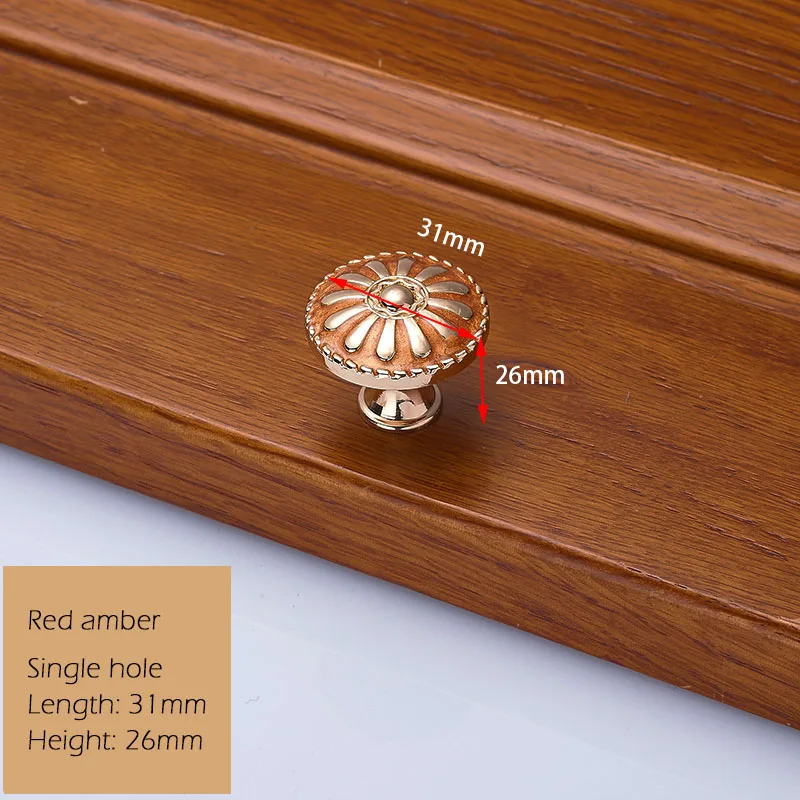 Red amber L KAK Европейский цинковый сплав ручки шкафа Wadrobe дверные ручки для выдвижных ящиков кухонный шкаф ручки оборудование для обработки мебели - Цвет: Red amber L
