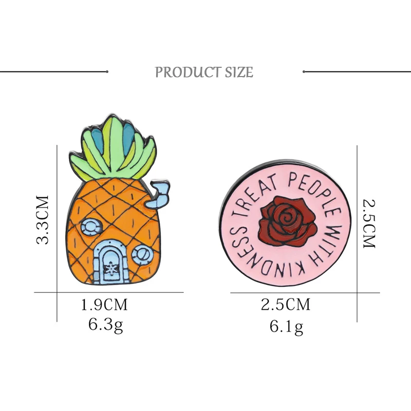 Модный дом в форме ананаса брошь виде мультяшного персонажа эмалированная с