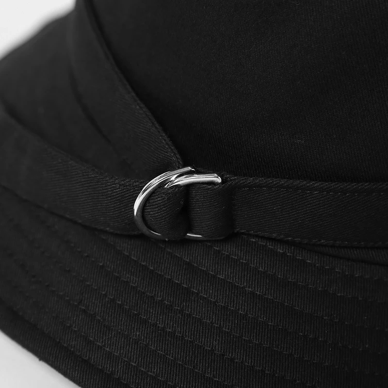 Панама с длинным ремнем в стиле K POP для мужчин и женщин хлопковая шляпа надписью