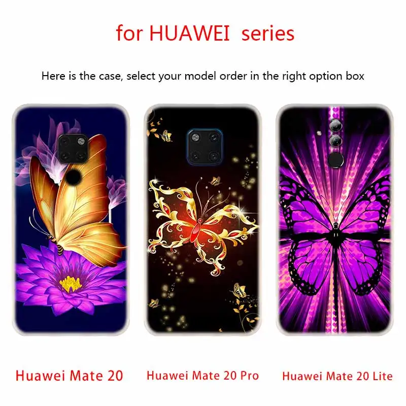 Чехол с синей бабочкой мягкие силиконовые чехлы для Huawei Mate 10 Lite 20 Pro 20X S Y5 2017 Y9 2018 2019