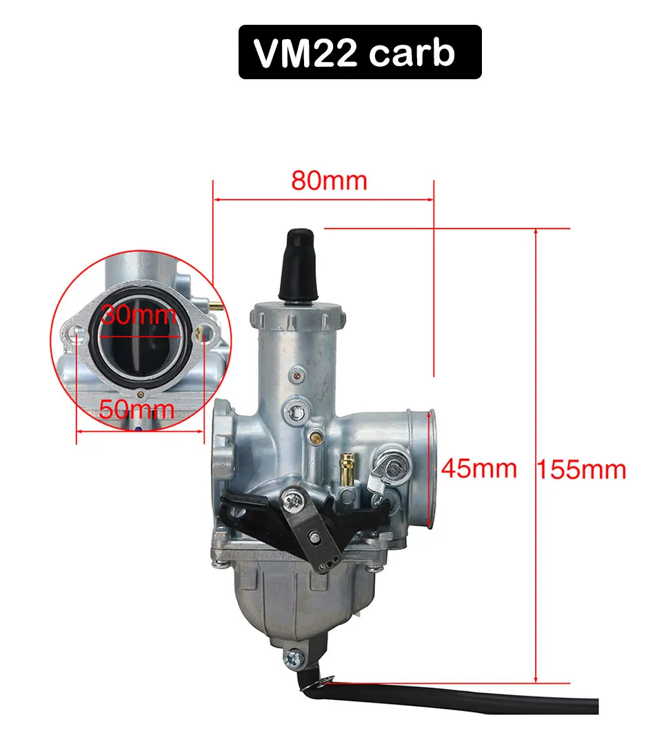 ZSDTRP Mikuni VM16 20 расстегиваемый ремешок шириной 22 или 26 28 30 мм карбюратор для DT125 RX125 DT175 TZR125 YMH125 Dirt Pit Bike ATV Quad Мотоцикл