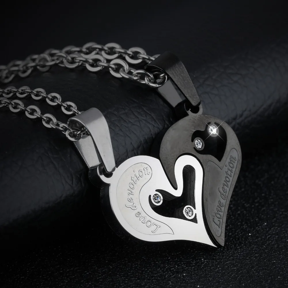 Корейская пара ожерелье Титановые ожерелья Кулоны милое для пар|necklace for couples|necklace