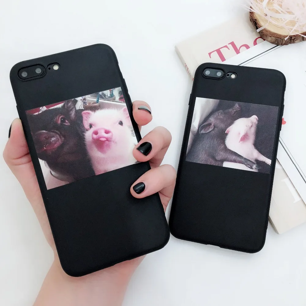 Милый мультфильм поросенок печати мобильного телефона чехол для iphone 5 5S SE 6 6s 6plus 7 8
