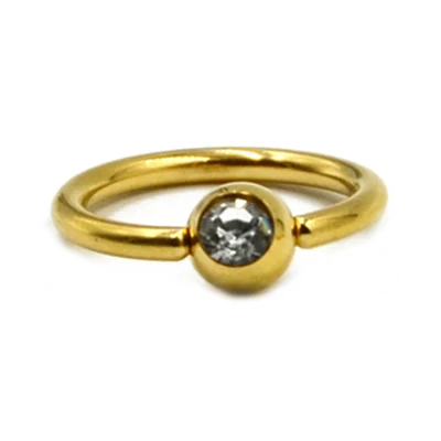 Gold Showlove-1 шт хирургическая сталь CZ серьги с драгоценным камнями круглая штанга Подкова Кольцо уха хрящевая перегородка пирсинг носа ювелирные изделия для тела - Окраска металла: Gold